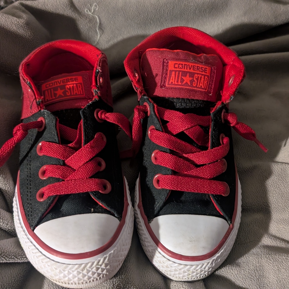 Converse Kids' Black and Red All Star Sneakers